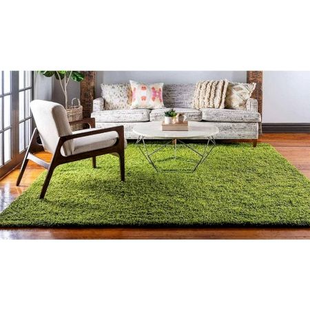 Soft Green Shaggy Hall Rug